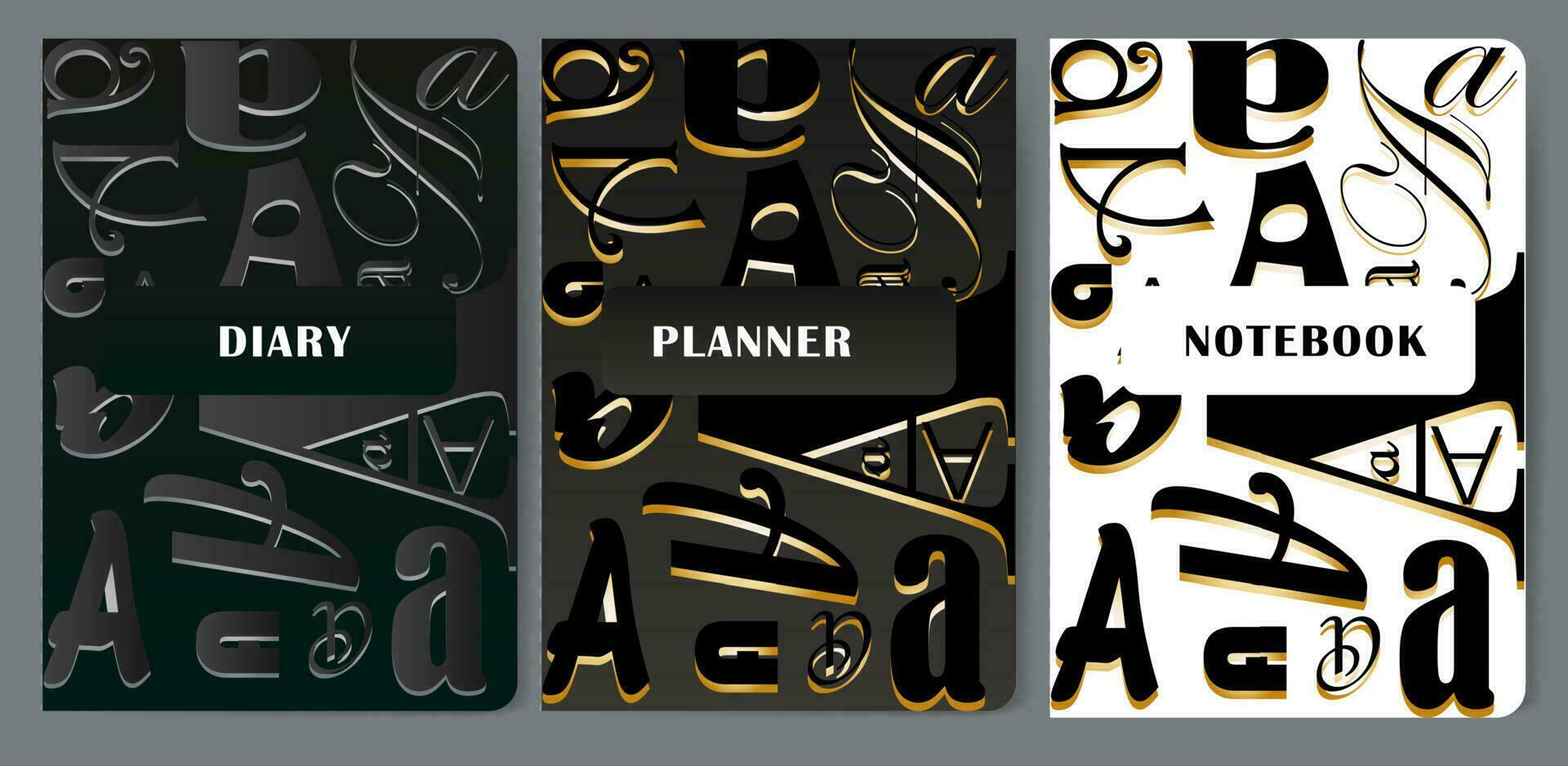 uppsättning av typografisk mönster. brev en vektor
