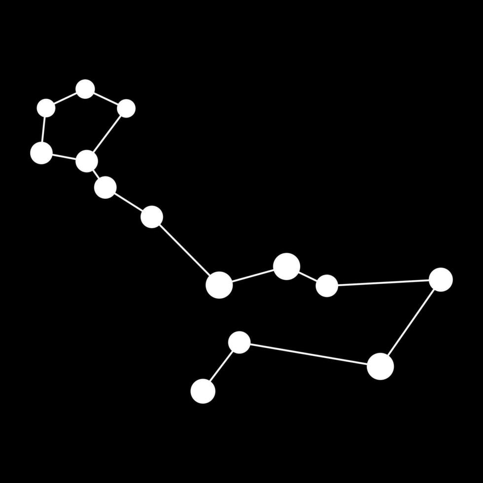 cetus konstellation Karta. vektor illustration.