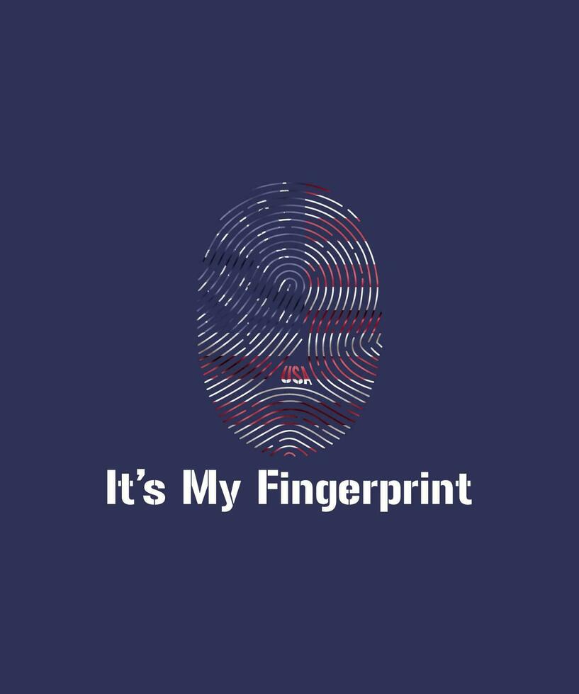 es ist meine Fingerabdruck, USA Jahrgang amerikanisch Geschenke uns Flagge Fingerabdruck Hemd drucken Design vektor