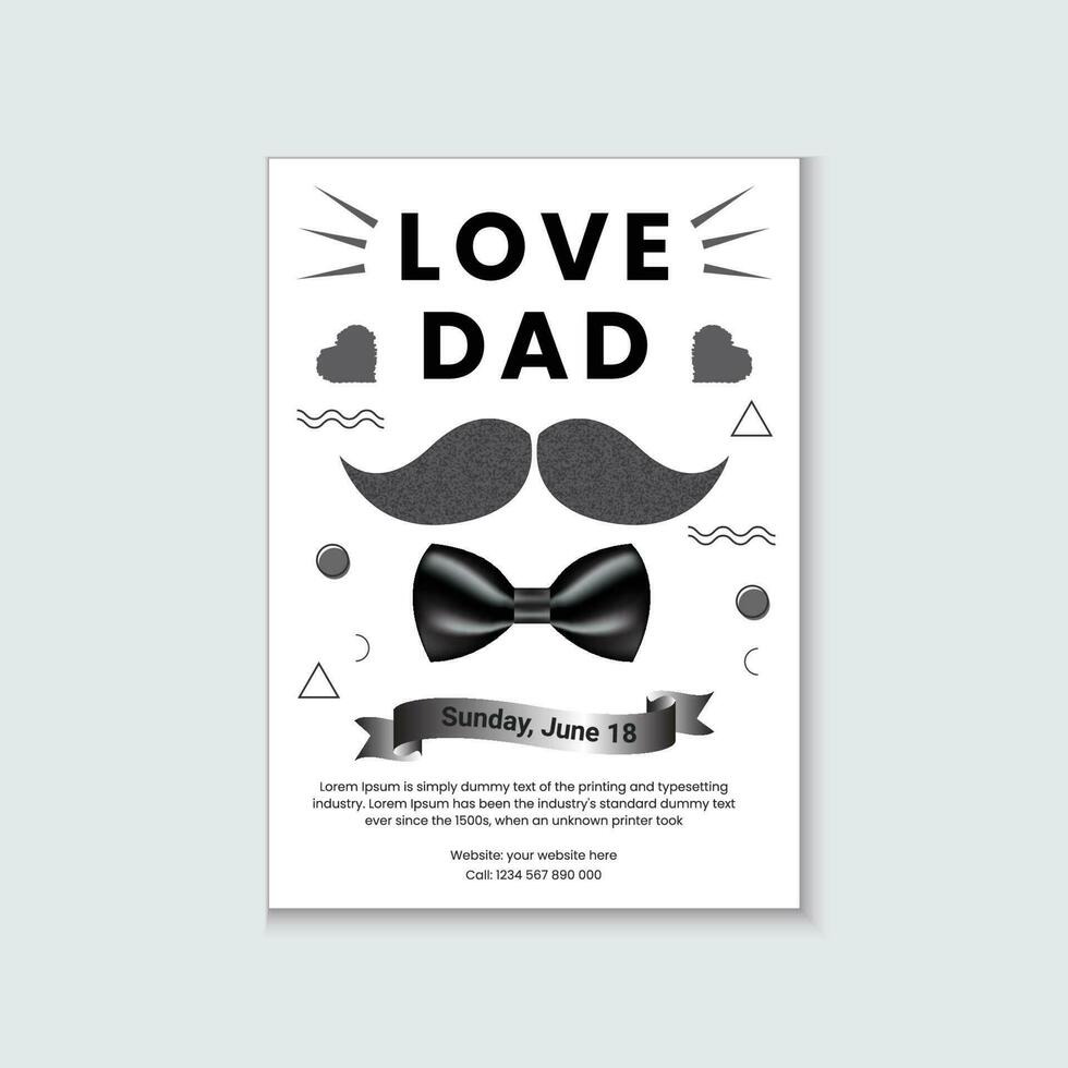 Liebe Papa Poster Design Vektor Vorlage