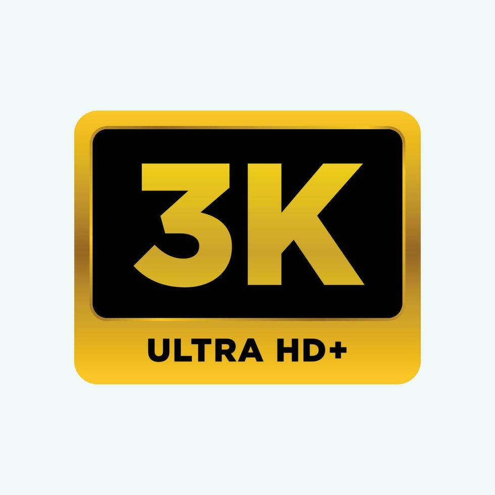 Video Auflösung 3k Symbol Etikette Vektor