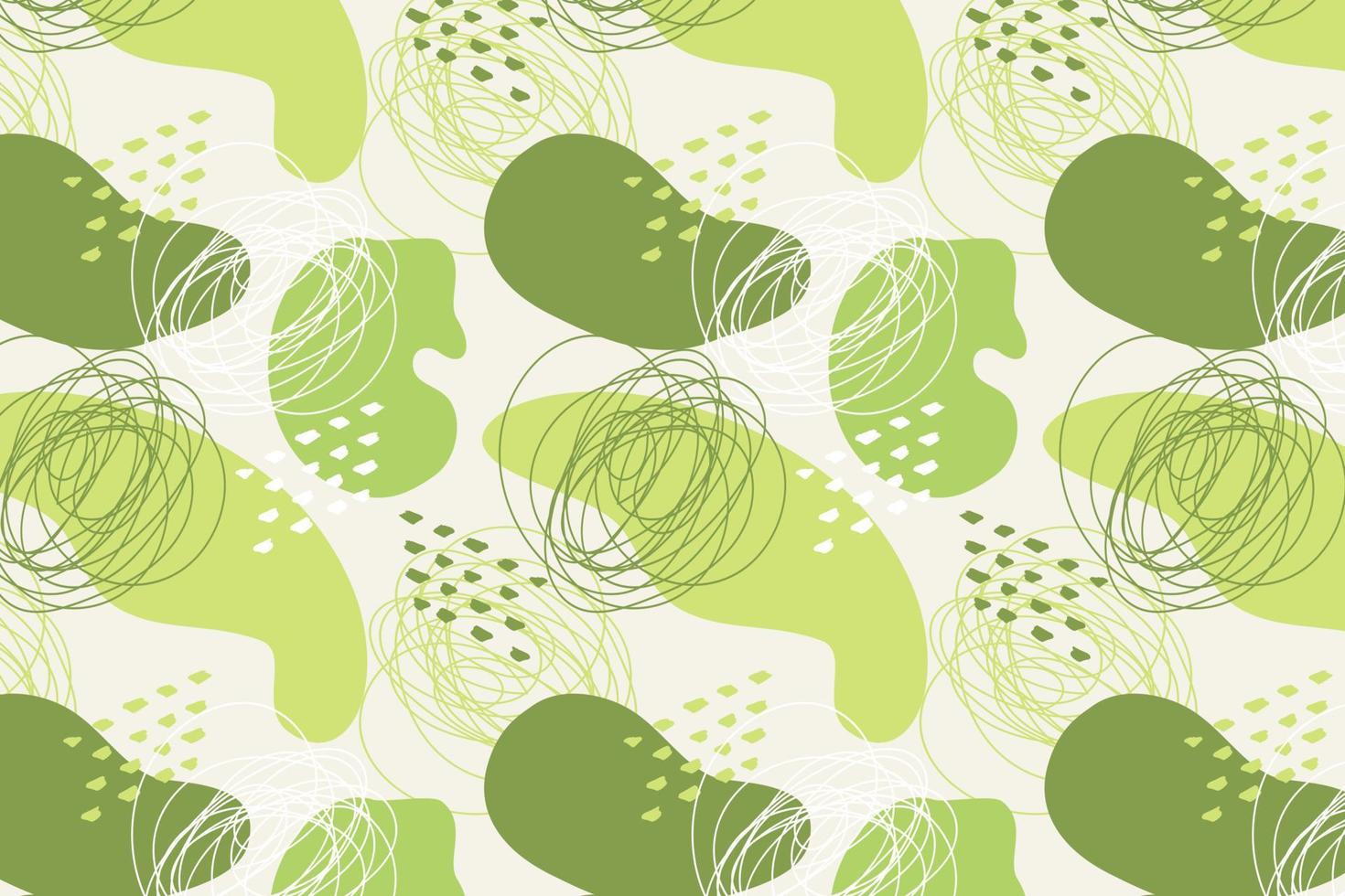 mönster grön bio eco abstrakt boho stil, klotter ritade. vektor