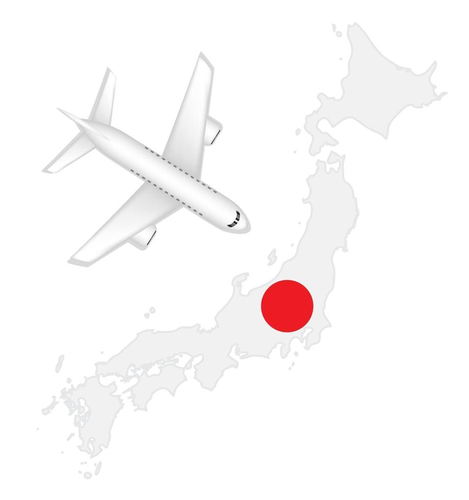 Flugzeug Flugreise nach Japan vektor