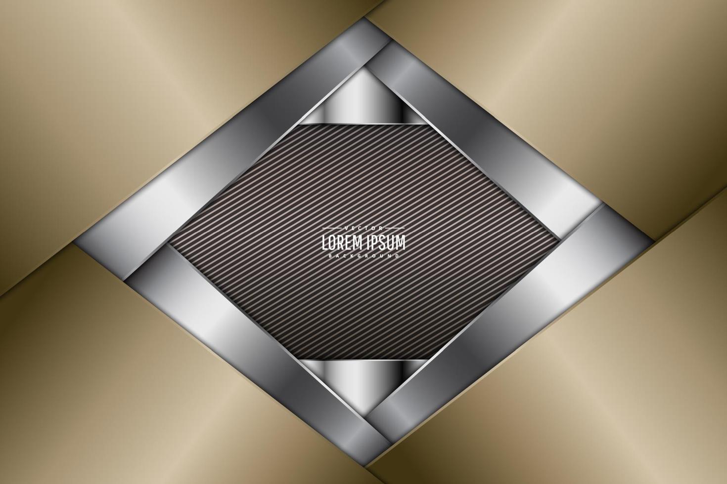 Luxus Hintergrund von Gold und Silber mit Linien Kohlefaser Textur.elegant Metall modernes Design. vektor