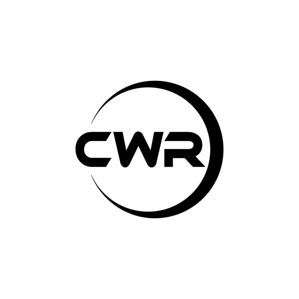 cwr brev logotyp design i illustration. vektor logotyp, kalligrafi mönster för logotyp, affisch, inbjudan, etc.