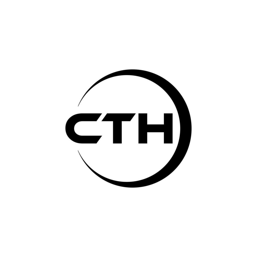 cth brev logotyp design i illustration. vektor logotyp, kalligrafi mönster för logotyp, affisch, inbjudan, etc.