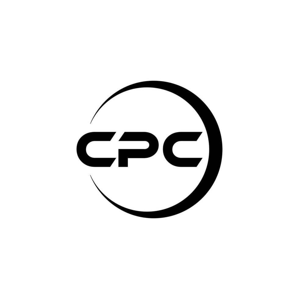 cpc brev logotyp design i illustration. vektor logotyp, kalligrafi mönster för logotyp, affisch, inbjudan, etc.