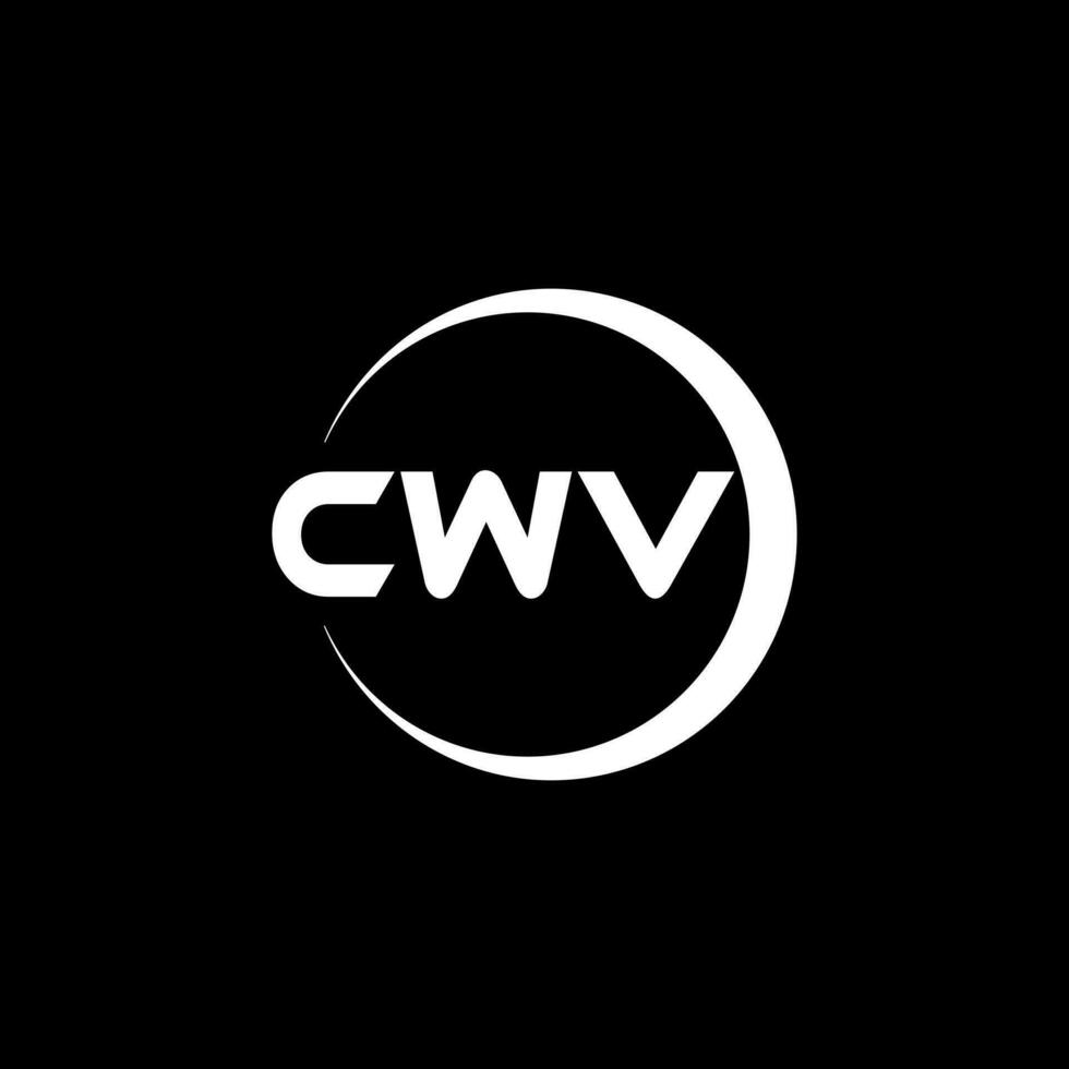 cwv brev logotyp design i illustration. vektor logotyp, kalligrafi mönster för logotyp, affisch, inbjudan, etc.