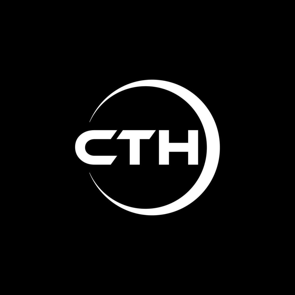 cth brev logotyp design i illustration. vektor logotyp, kalligrafi mönster för logotyp, affisch, inbjudan, etc.