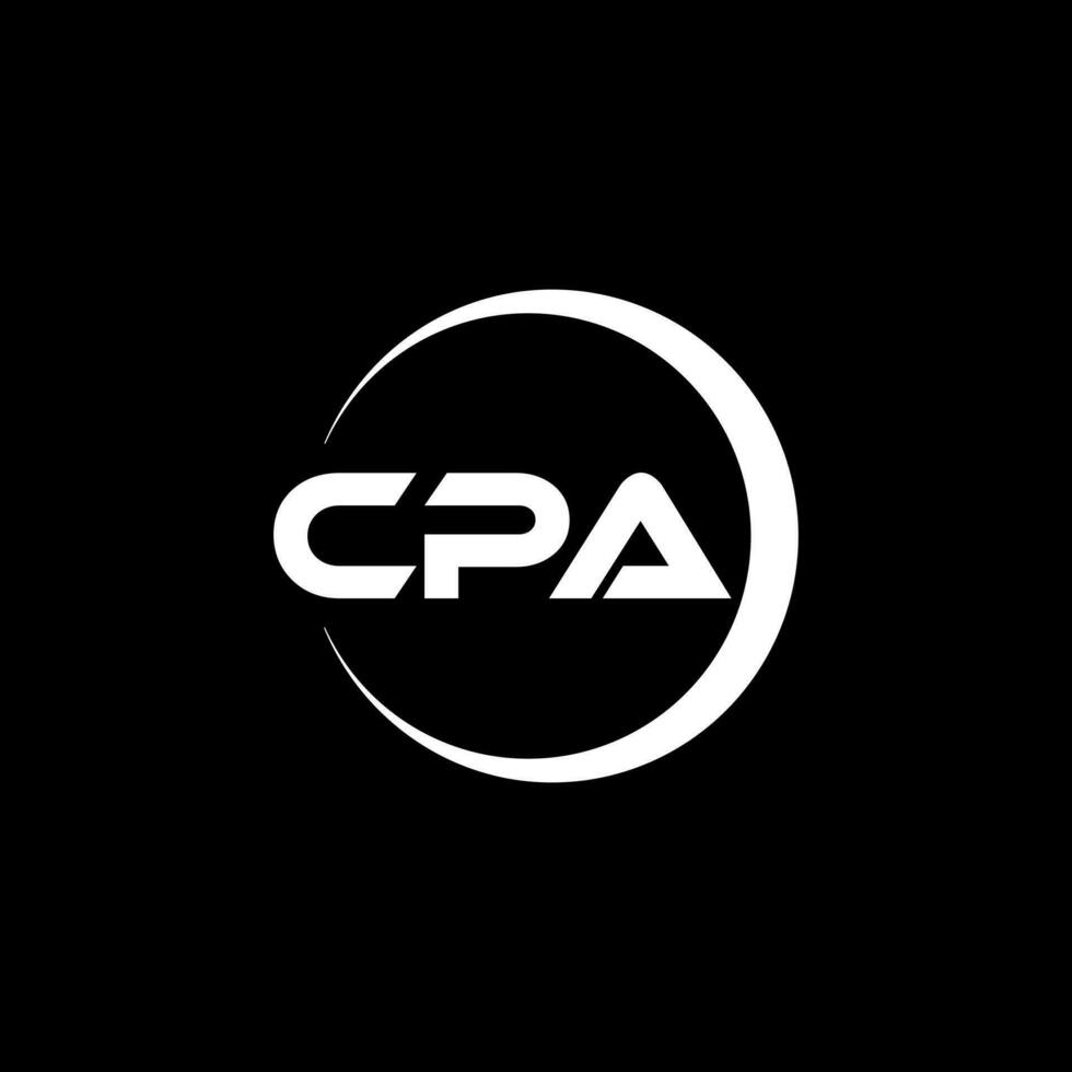 cpa brev logotyp design i illustration. vektor logotyp, kalligrafi mönster för logotyp, affisch, inbjudan, etc.