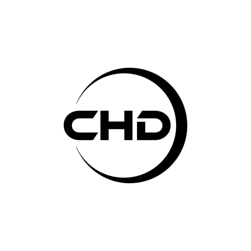 chd brev logotyp design i illustration. vektor logotyp, kalligrafi mönster för logotyp, affisch, inbjudan, etc.