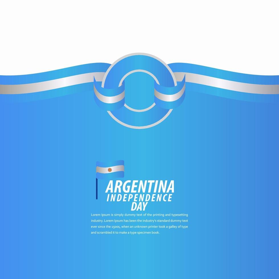 glad argentina självständighetsdagen firande, affisch, band banner vektor mall design illustration