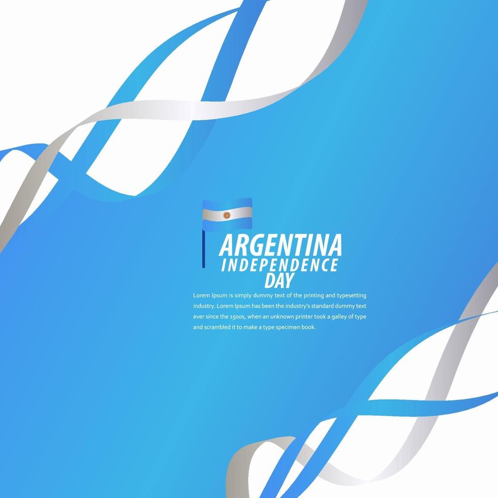 glad argentina självständighetsdagen firande, affisch, band banner vektor mall design illustration