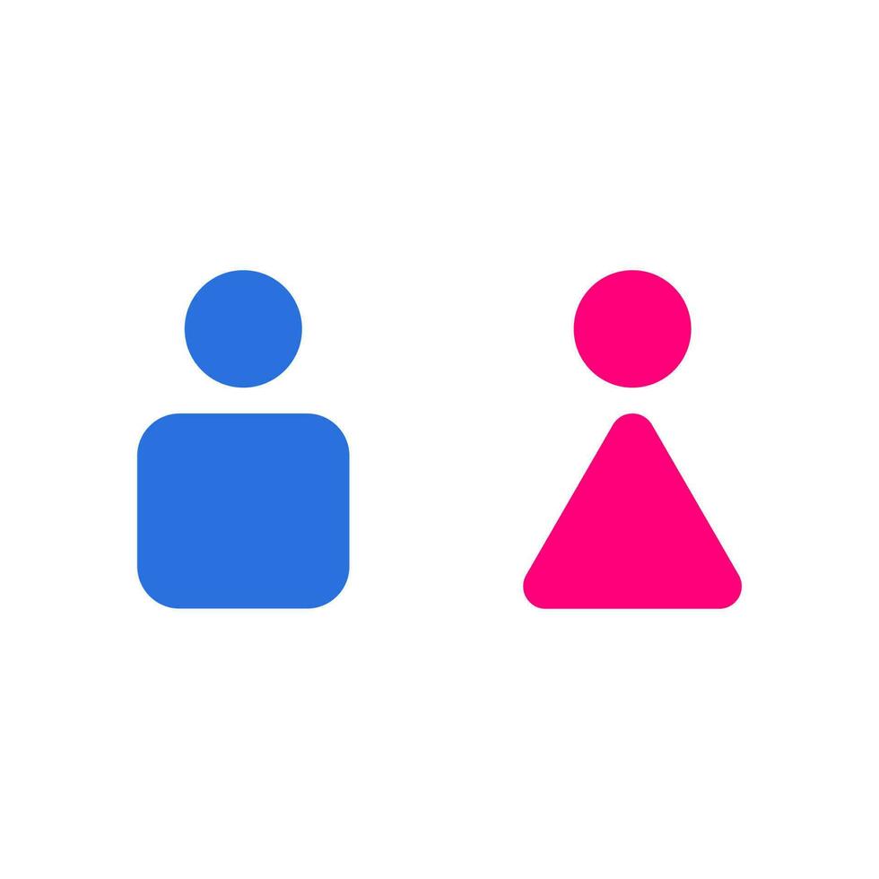 manlig och kvinna toalett ikon vektor platt illustration isolerat vit bakgrund