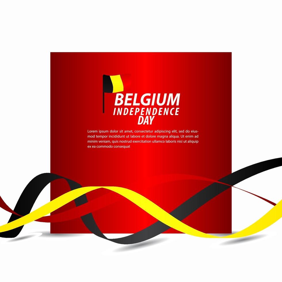 belgien självständighetsdagen firande vektor mall design illustration