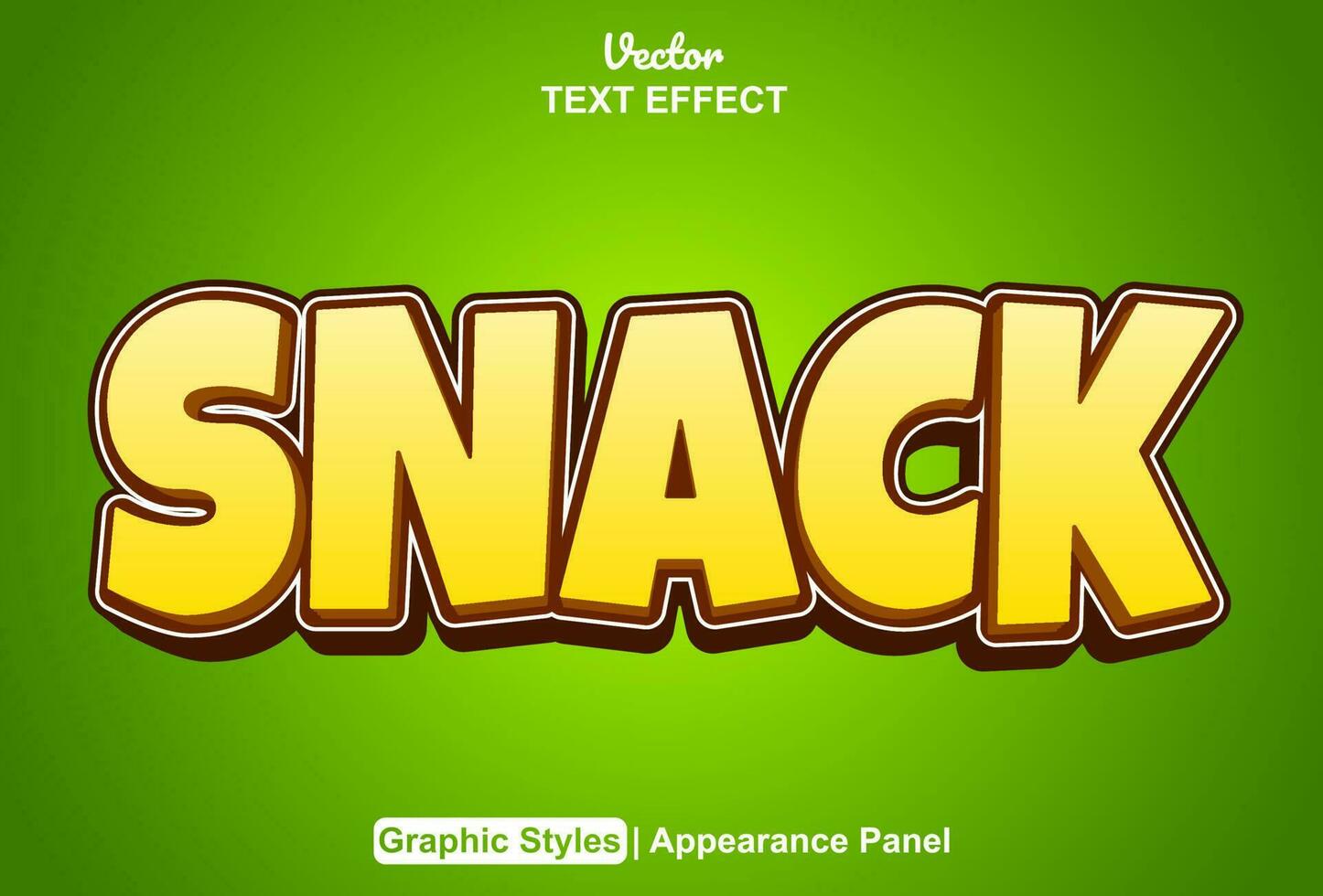 Snack Text bewirken mit Orange Grafik Stil und editierbar. vektor