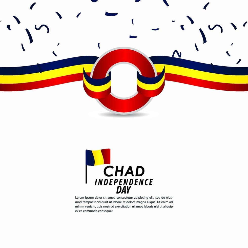 Tchad självständighetsdagen firande vektor mall design illustration