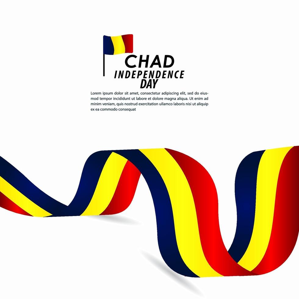 Chad Unabhängigkeitstag Feier Vektor Vorlage Design Illustration
