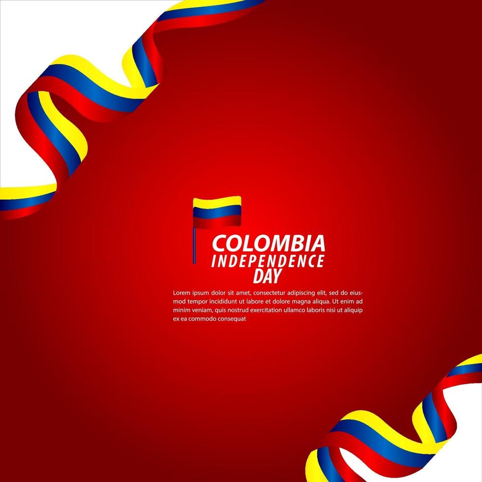 colombia självständighetsdagen firande vektor mall design illustration