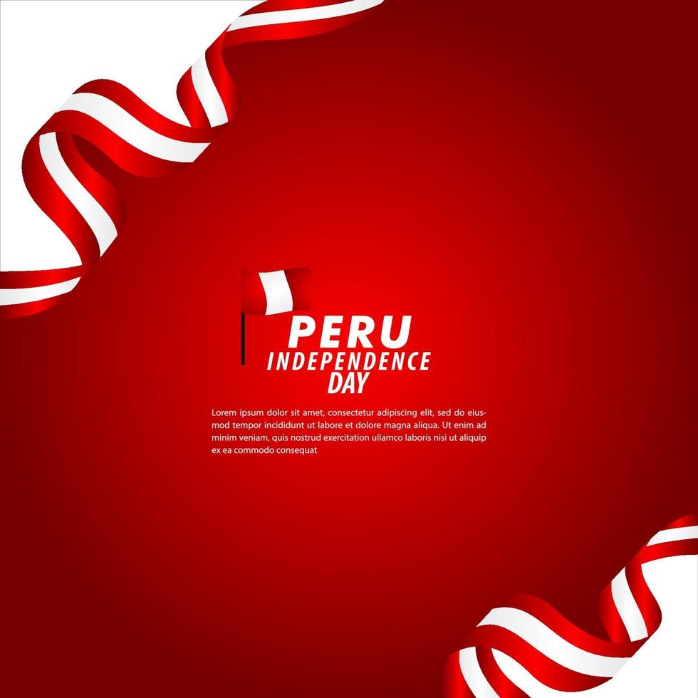 Peru självständighetsdagen firande vektor mall design illustration