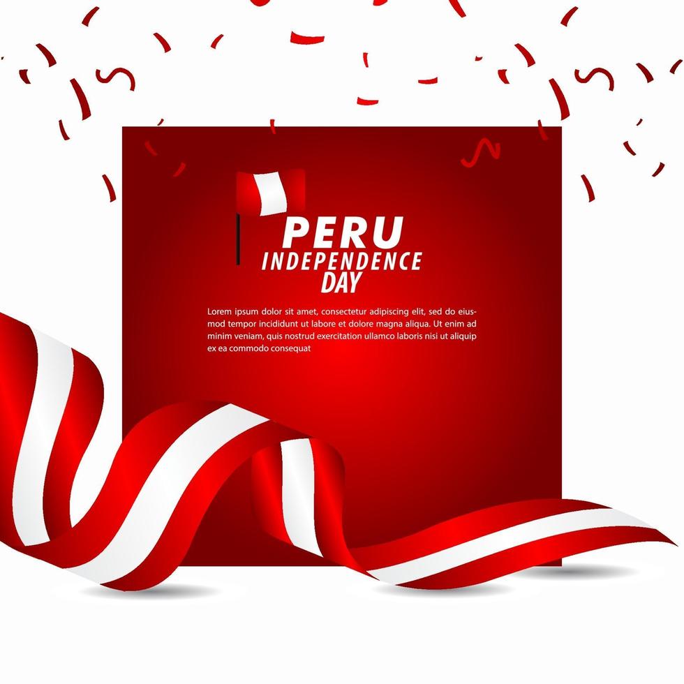 Peru Unabhängigkeitstag Feier Vektor Vorlage Design Illustration