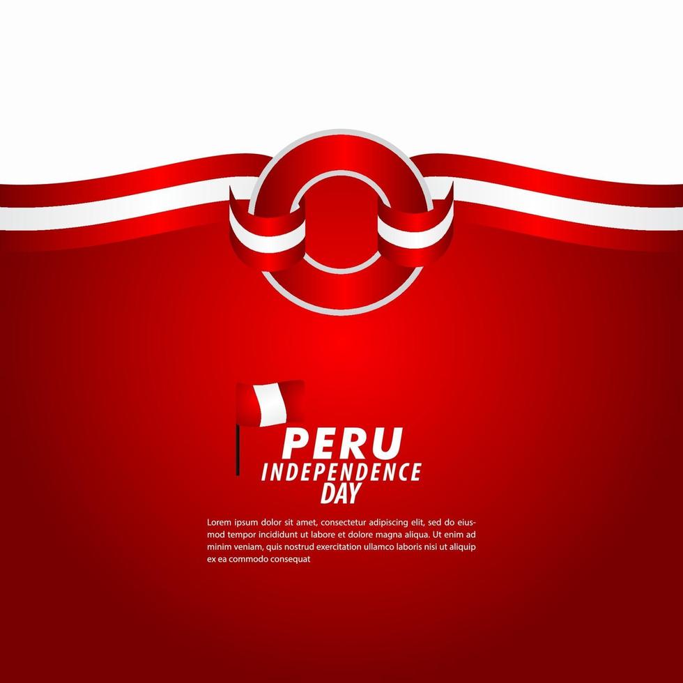 Peru självständighetsdagen firande vektor mall design illustration