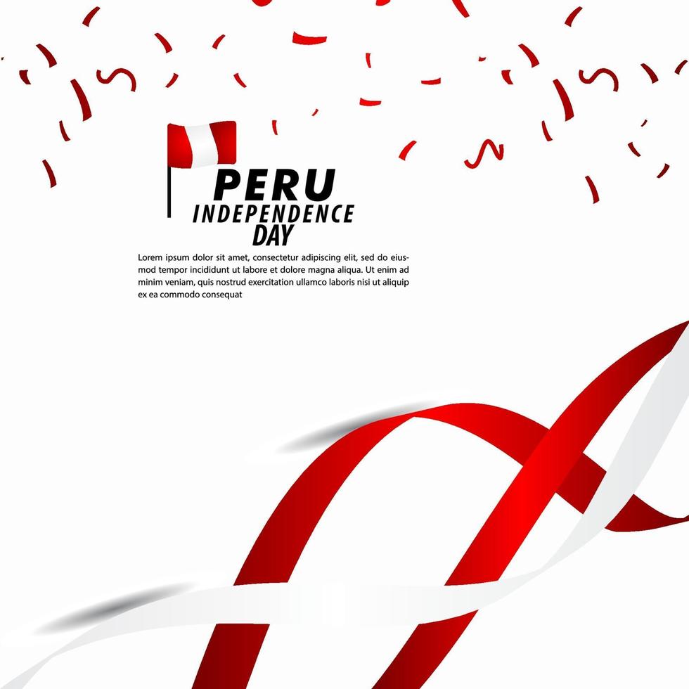 Peru Unabhängigkeitstag Feier Vektor Vorlage Design Illustration