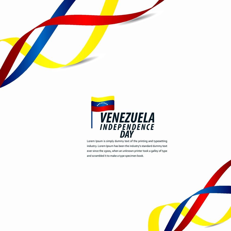 glad firande för Venezuela självständighetsdag, bandbanner, affischmalldesignillustration vektor