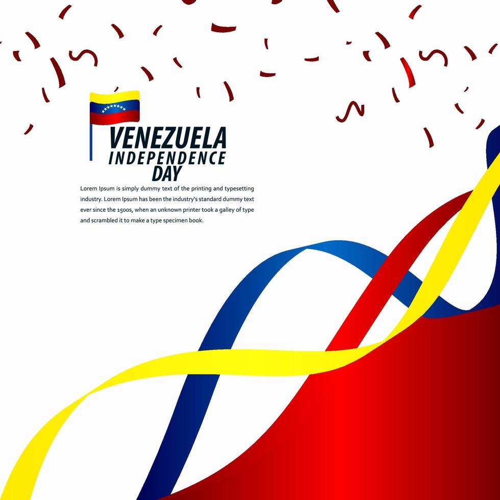 glad firande för Venezuela självständighetsdag, bandbanner, affischmalldesignillustration vektor