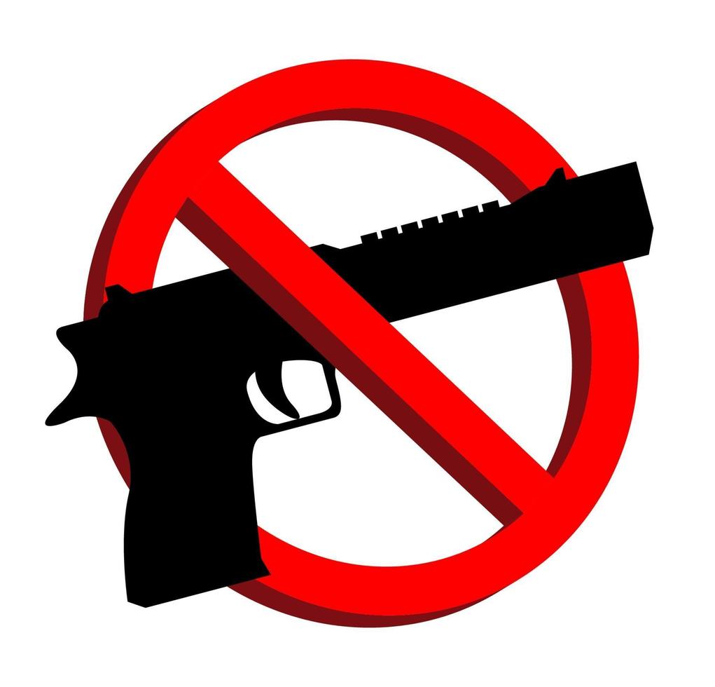 inga vapen tillåtna förbud tecken vektor