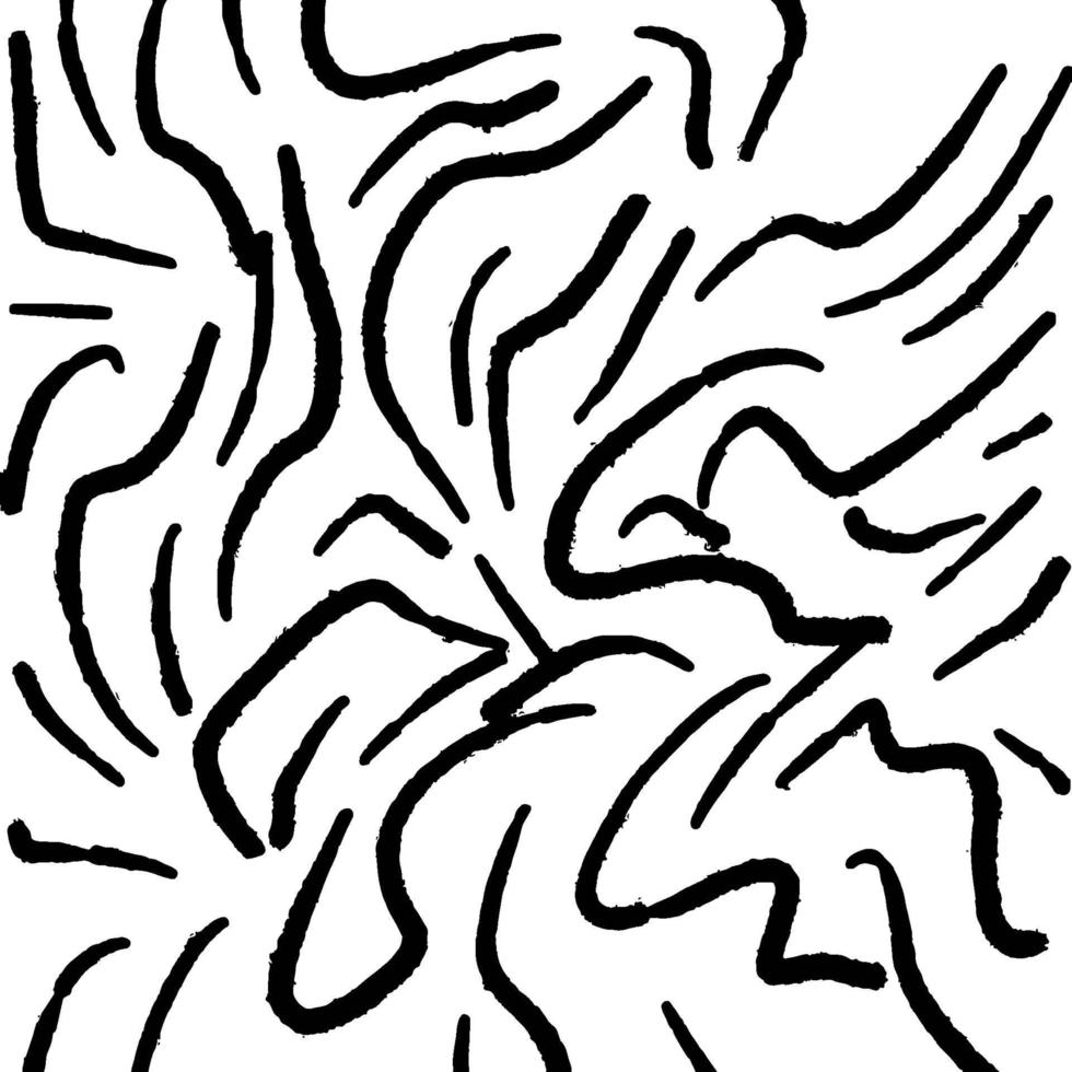 Pinselstriche Vektor nahtloses Muster. schwarze Farbe Freihand kritzelt, abstrakter Tintenhintergrund. Pinselstriche, Abstriche, Linien, Kringelmuster. abstraktes Tapetendesign, Textildruckvektorillustration