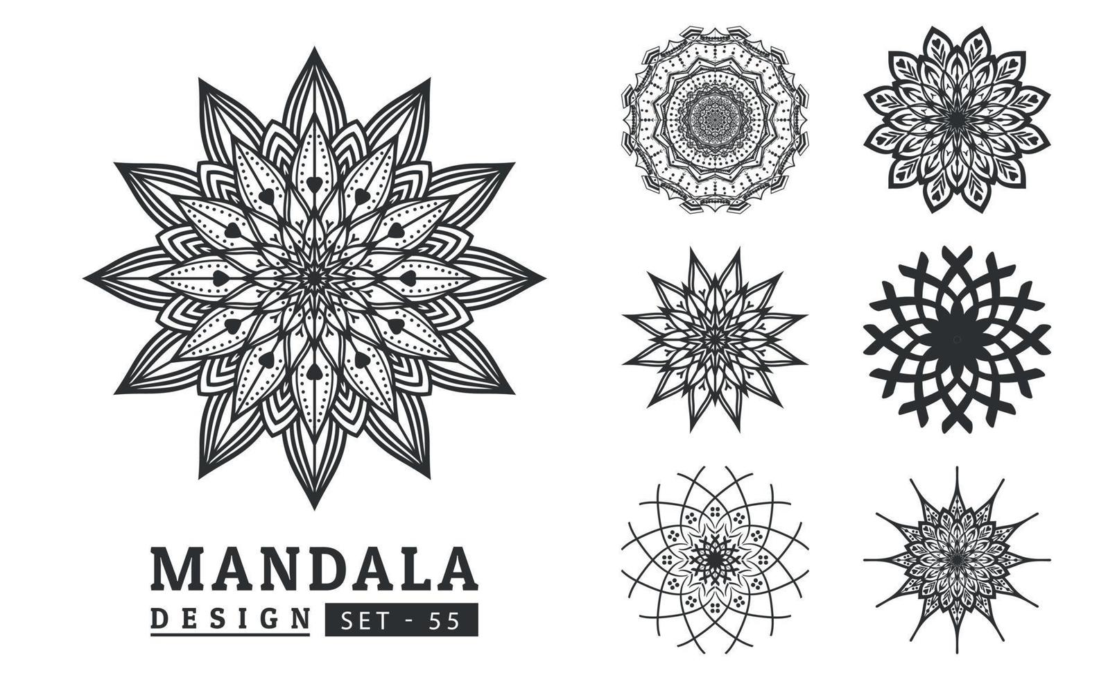 Blume Mandala Hintergrund Design einstellen Vektor Illustration