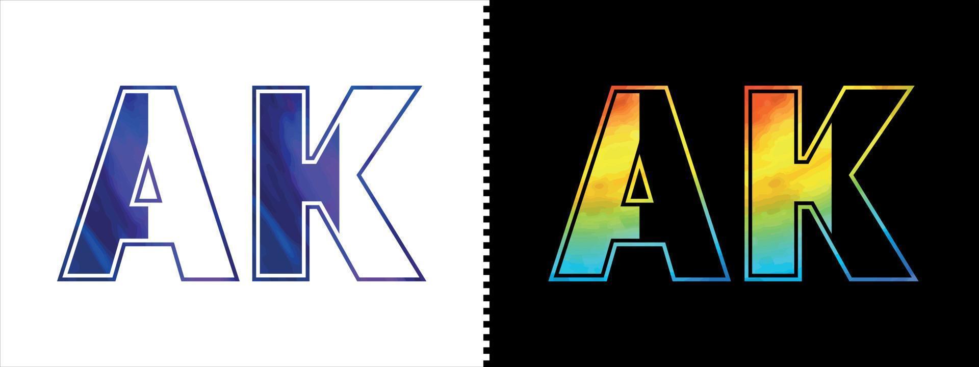 Brief ak Logo Design Vektor Vorlage. kreativ modern luxuriös Logo zum korporativ Geschäft Identität