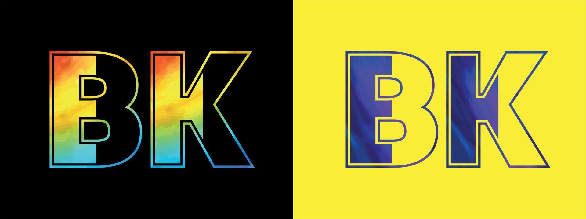 första brev bk logotyp ikon vektor design mall. premie lyxig logotyp för företags- företag identitet