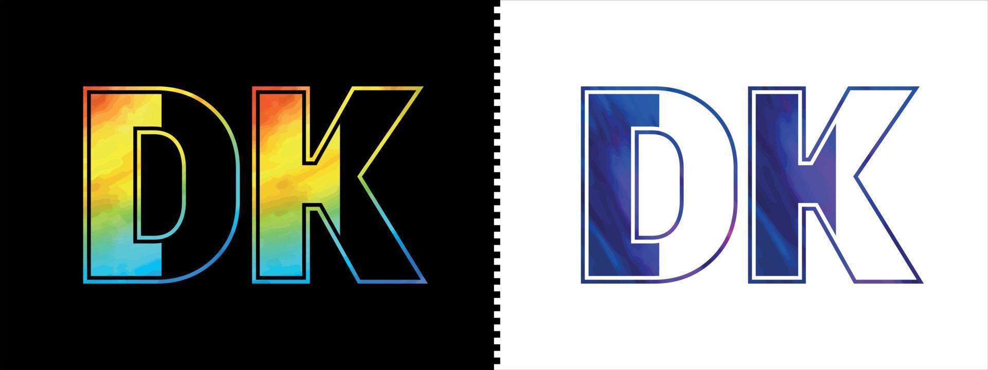 första brev dk logotyp ikon vektor design mall. premie lyxig logotyp för företags- företag identitet