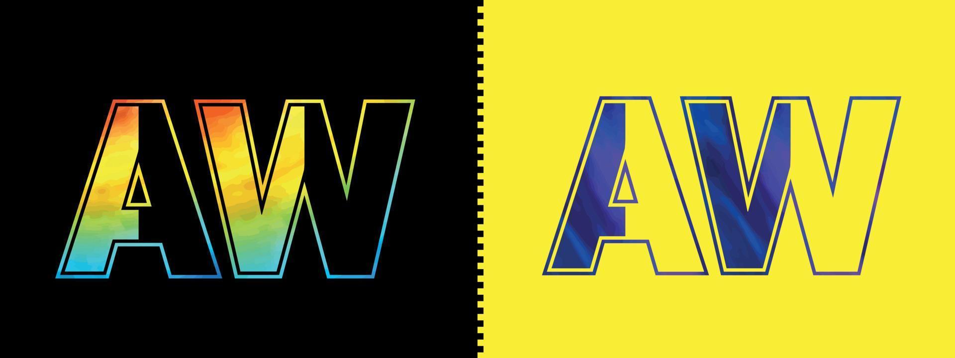 första brev aw logotyp ikon vektor design mall. premie lyxig logotyp för företags- företag identitet