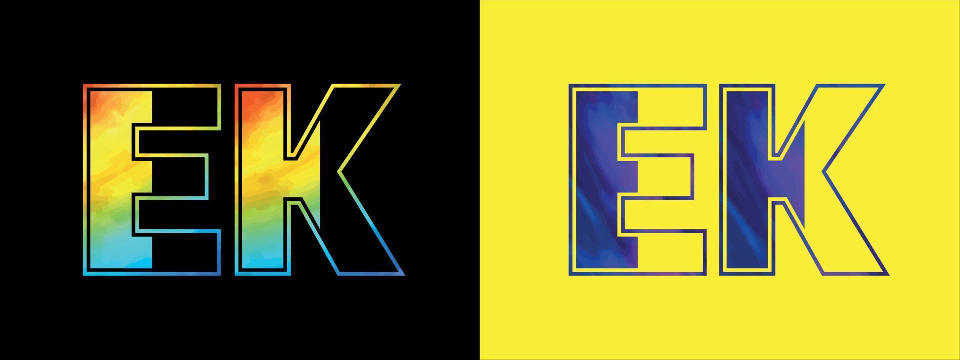 unik ek brev logotyp ikon vektor mall. premie eleganta alfabet logotyp design för företags- företag