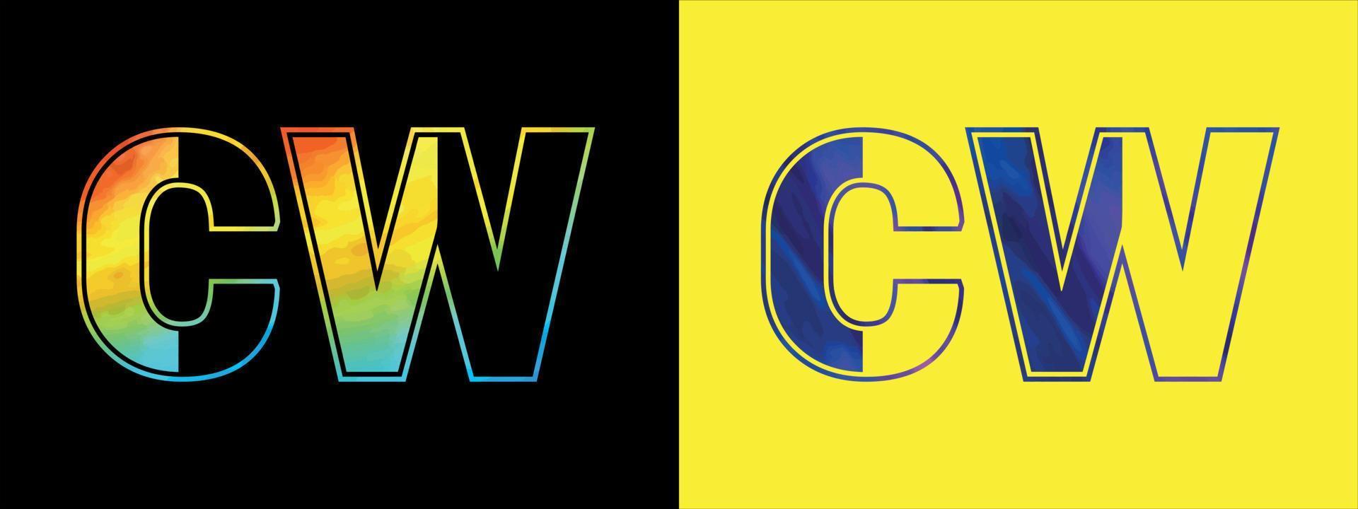 brev cw logotyp design vektor mall. kreativ modern lyxig logotyp för företags- företag identitet