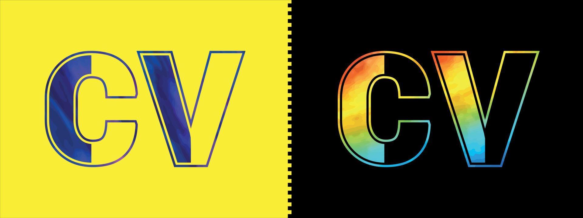 första brev CV logotyp ikon vektor design mall. premie lyxig logotyp för företags- företag identitet