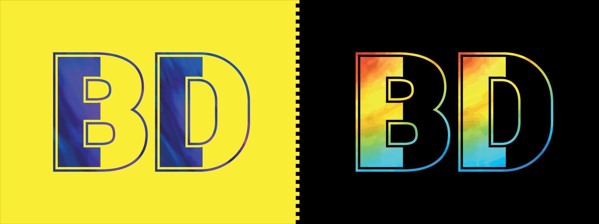 unik bd brev logotyp ikon vektor mall. premie eleganta alfabet logotyp design för företags- företag