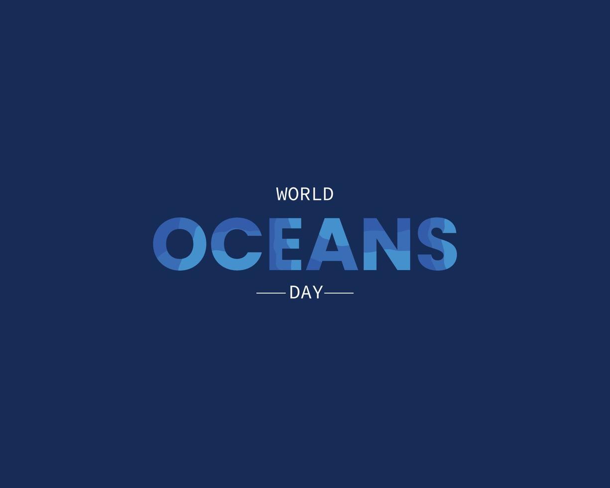 värld oceaner dag text effekt vektor