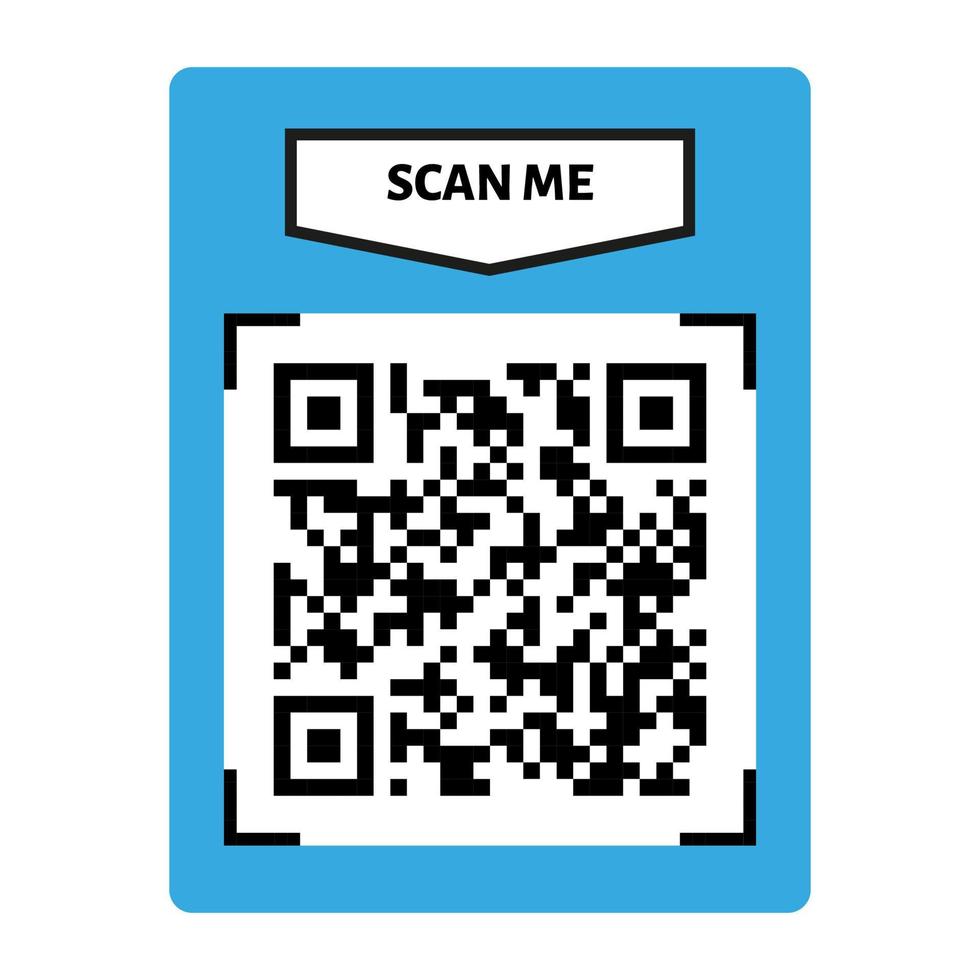 Scan mich qr Code Design. qr Code zum Zahlung, Text Transfer mit Scan mich Taste. Vektor Illustration