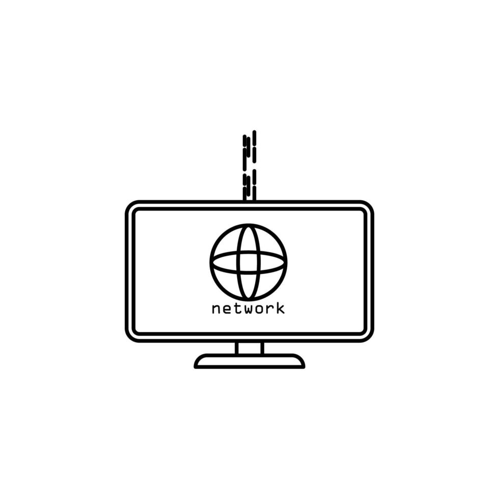 pc im Netzwerk Vektor Symbol Illustration