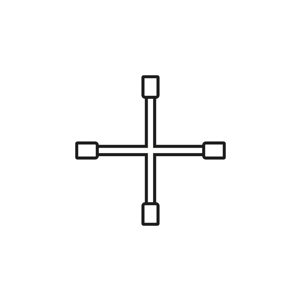 Kreuz Schlüssel Vektor Symbol Illustration