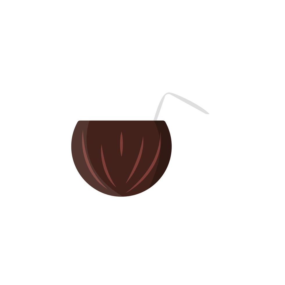 Kokosnuss Cocktail farbig Vektor Symbol Illustration