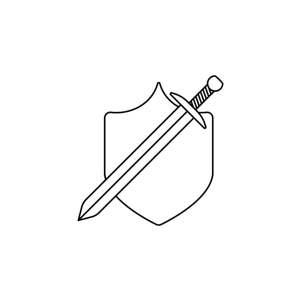 Schwert und Schild Vektor Symbol Illustration