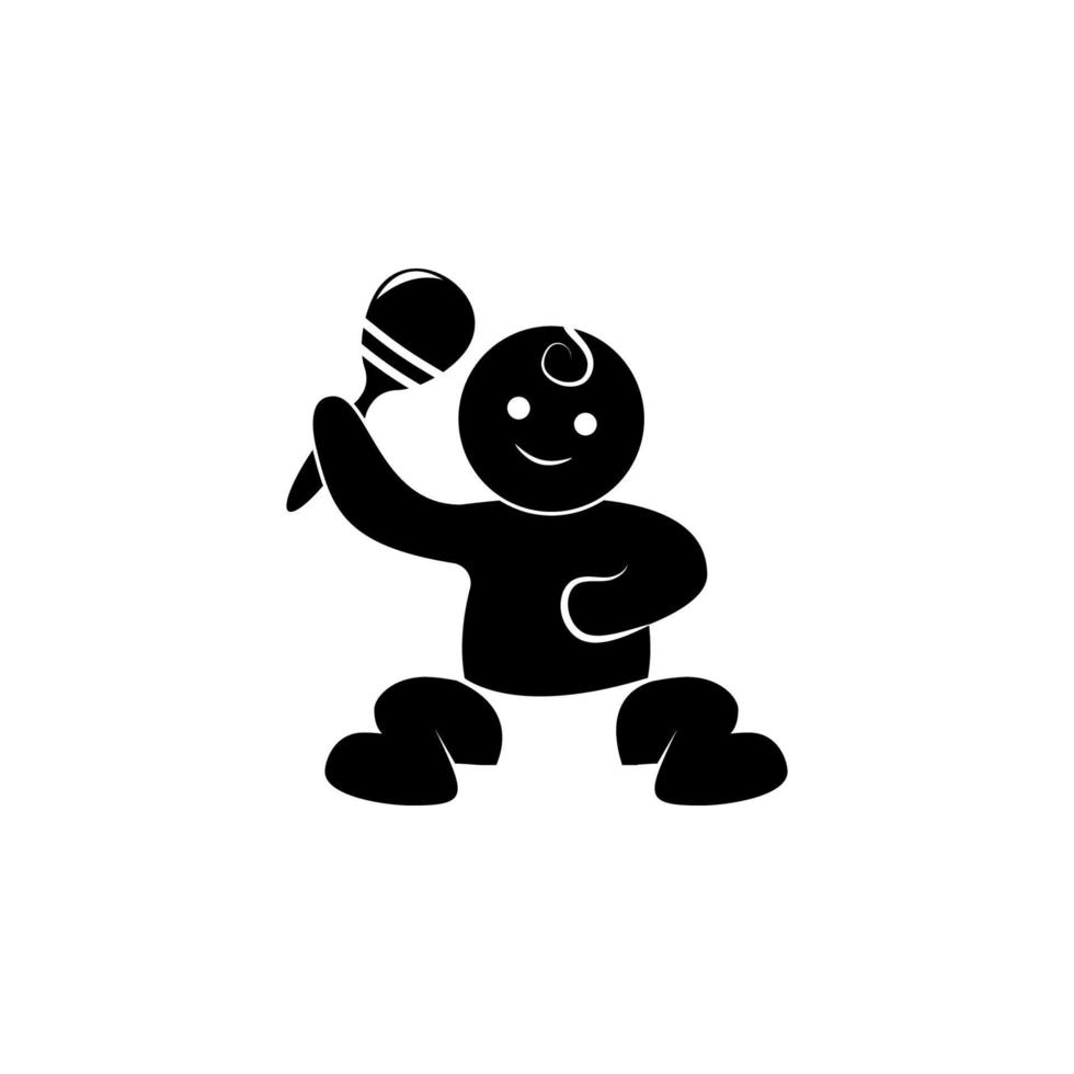 Baby mit ein Rassel Vektor Symbol Illustration