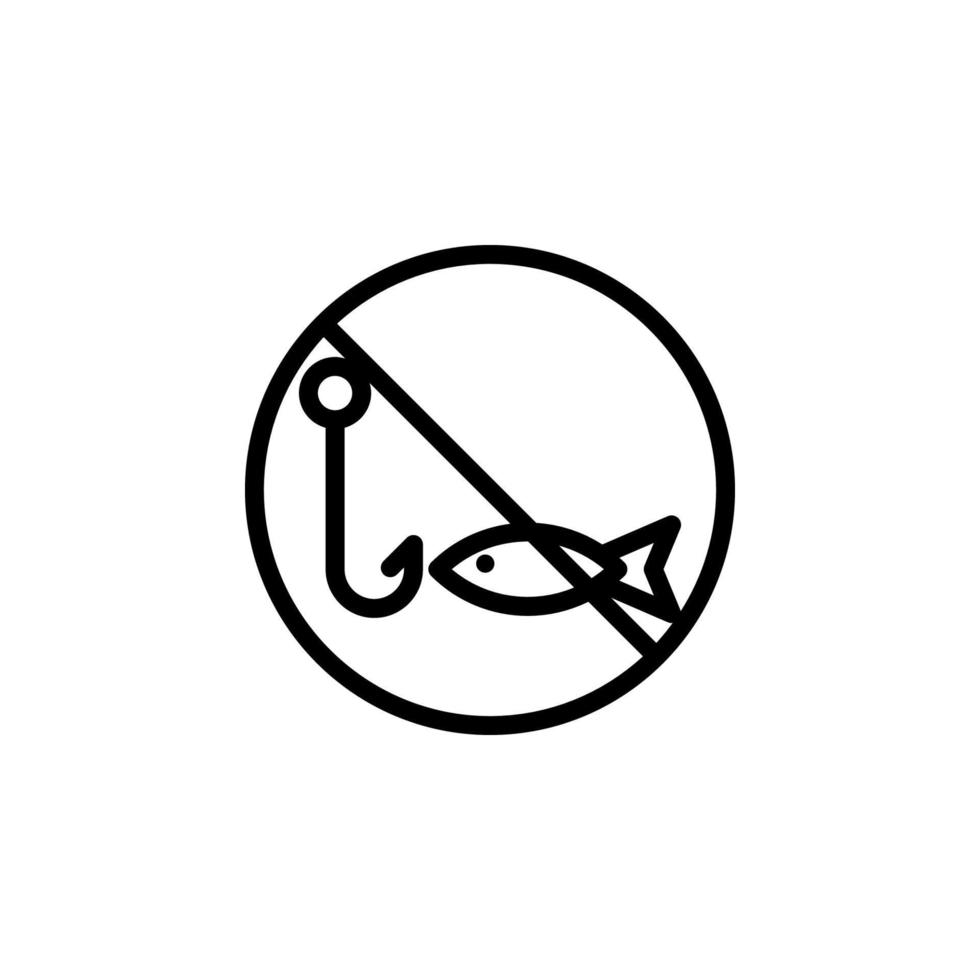 förbjuda fiske vektor ikon illustration
