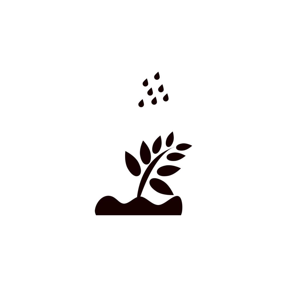 Regen auf ein Pflanze Vektor Symbol Illustration