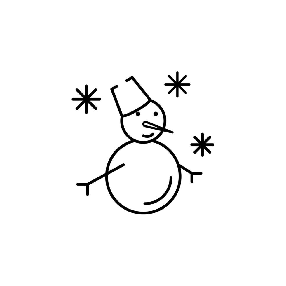 Schneemann Schnee Konzept Linie Vektor Symbol Illustration